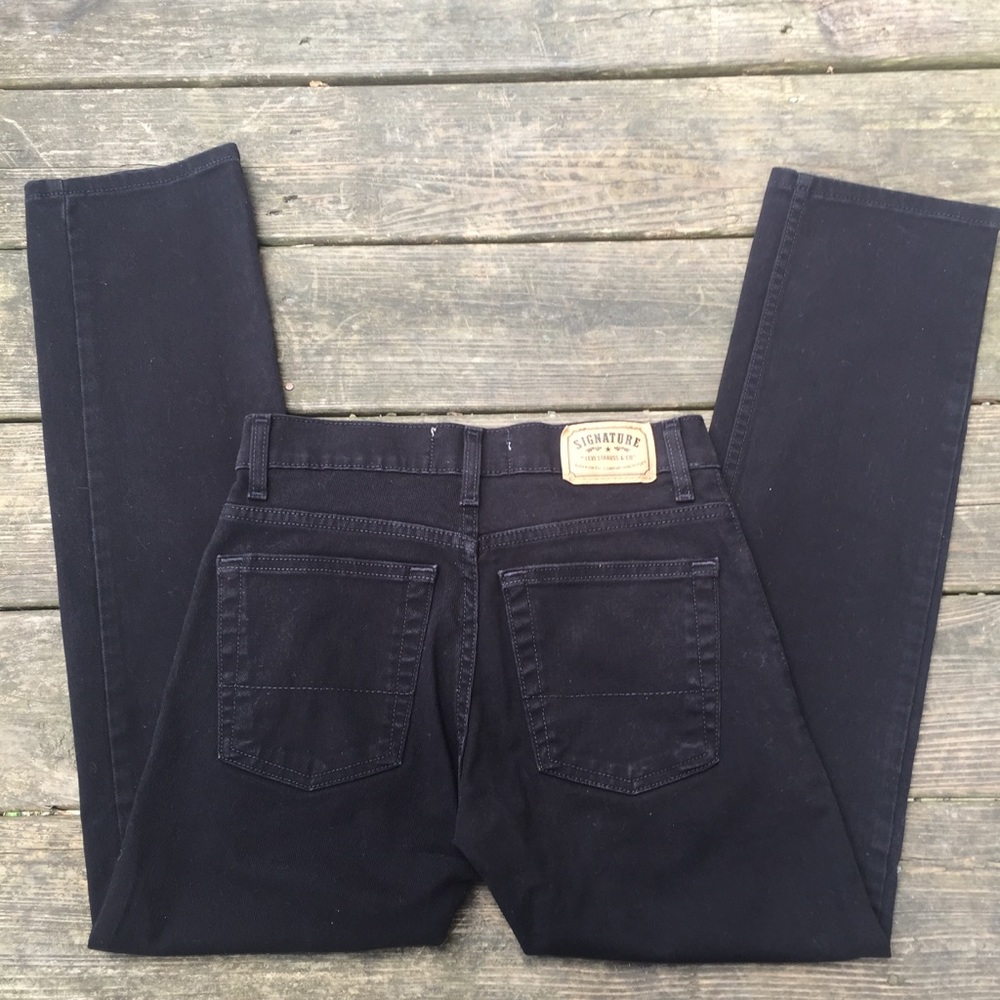 Levis Signature Girls 14R Black Denim Jeans Skinny